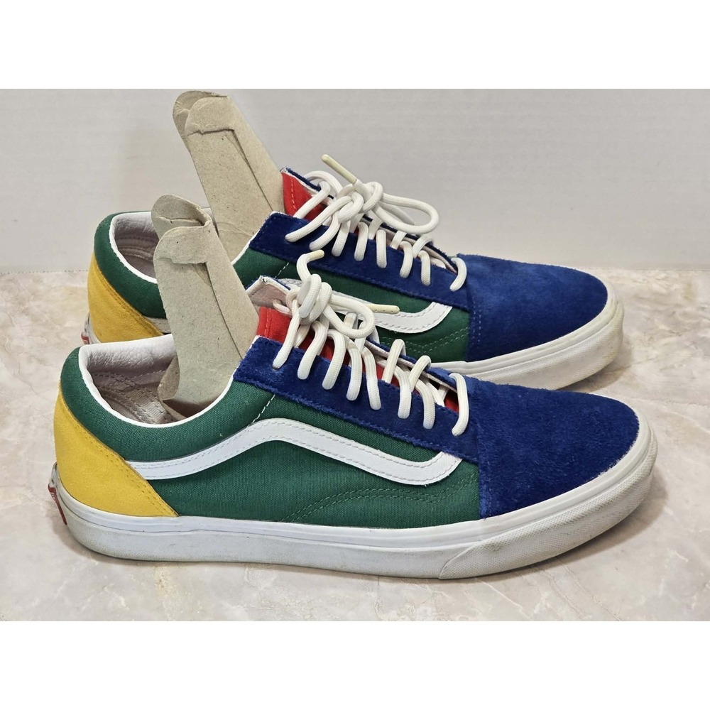 Vans Multicolor Suede & Canvas Low Top Boat Shoes - Blue Green Yellow Red